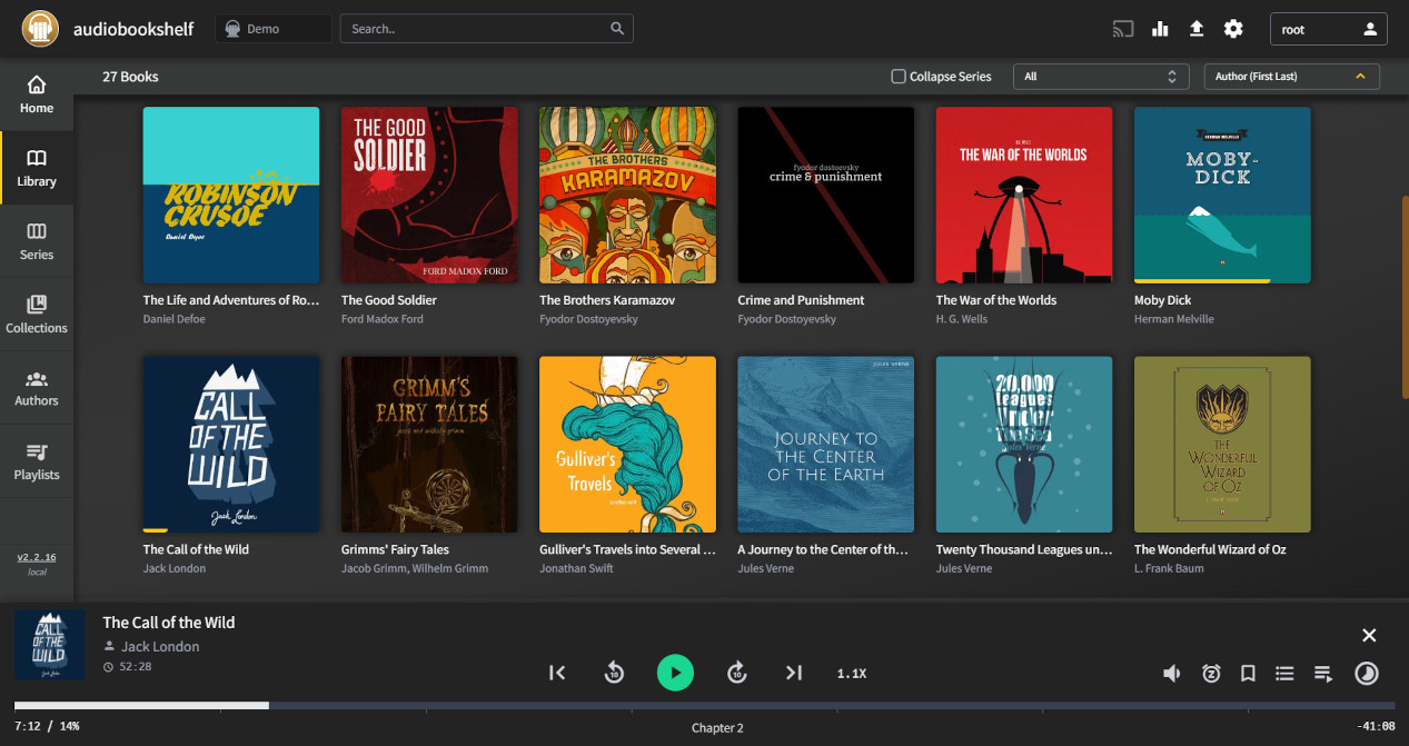 Снимок экрана Audiobookshelf