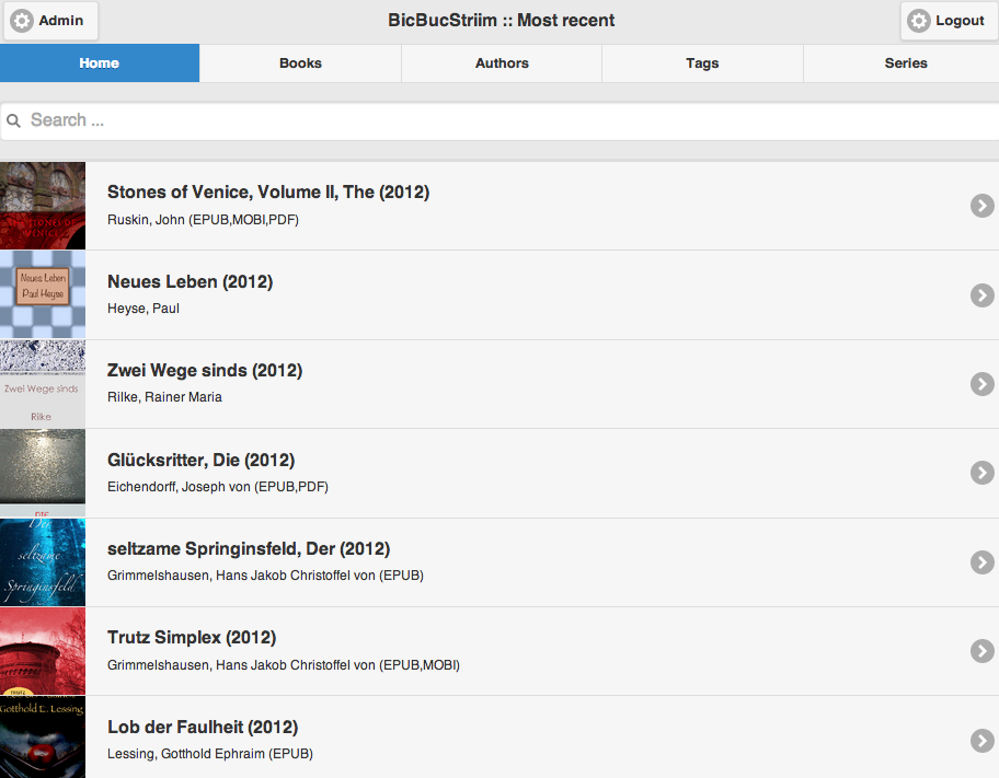 Screenshot of BicBucStriim