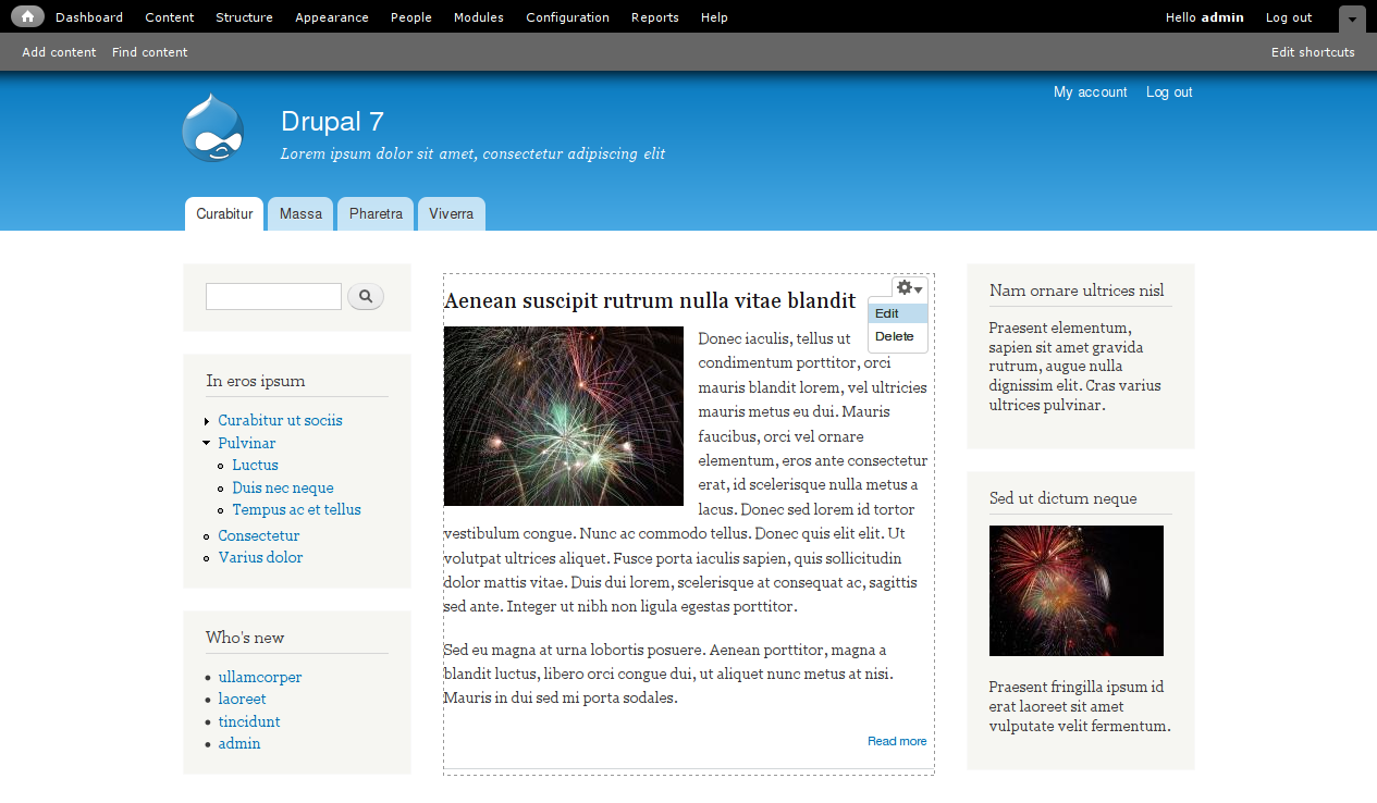 Screenshot of Drupal 7