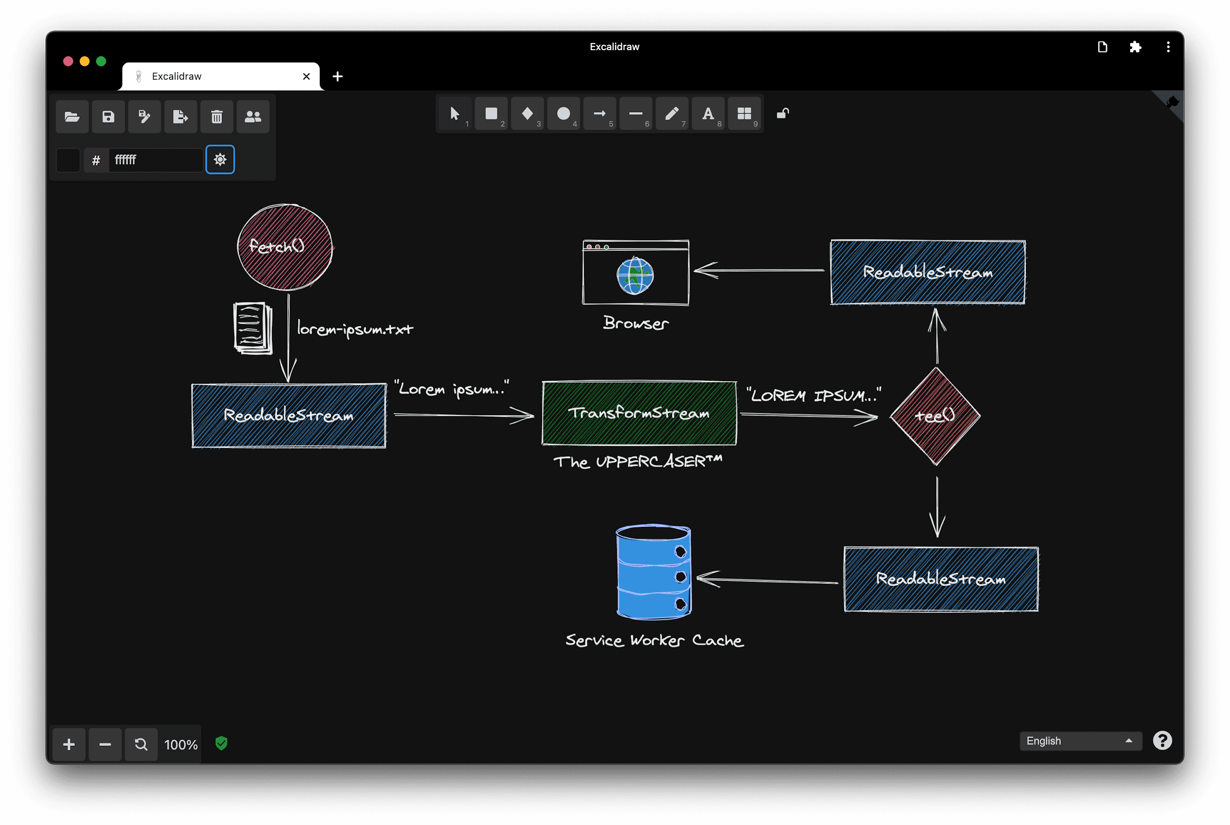 Capture d'écran de Excalidraw