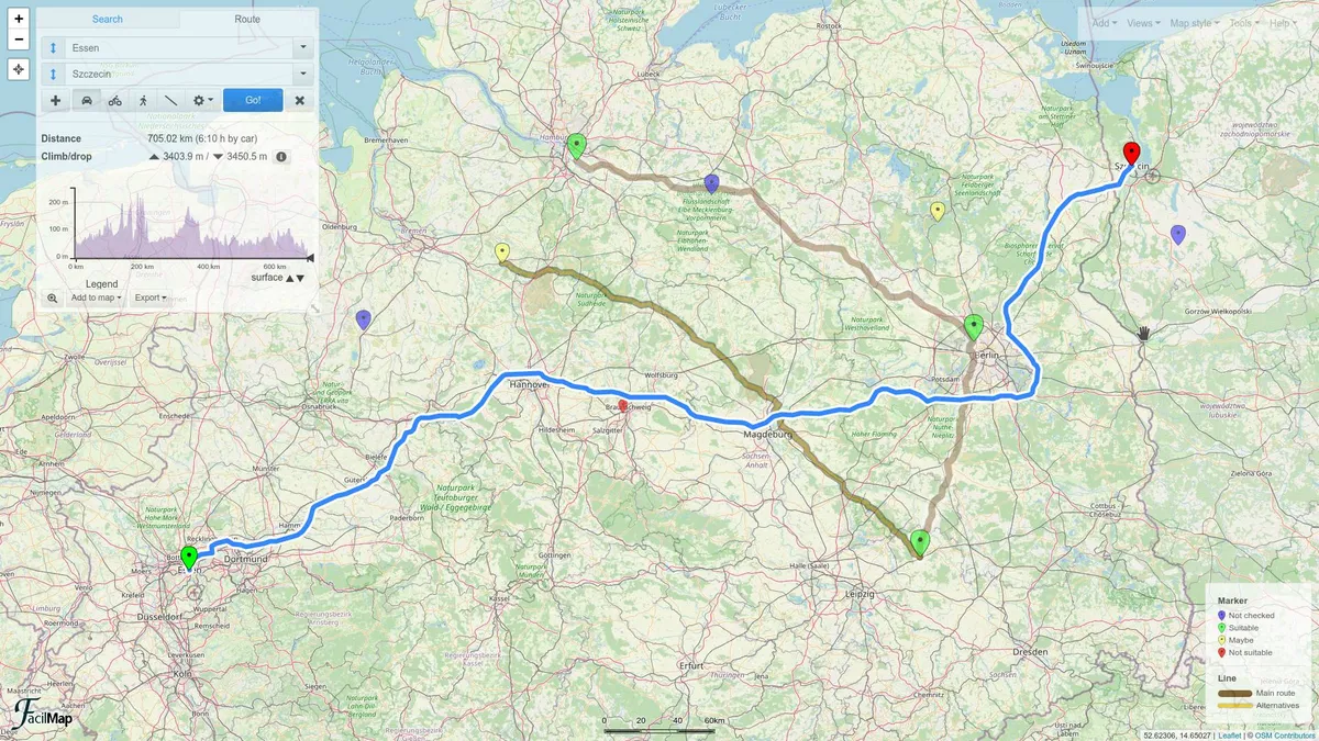 Screenshot di Facilmap