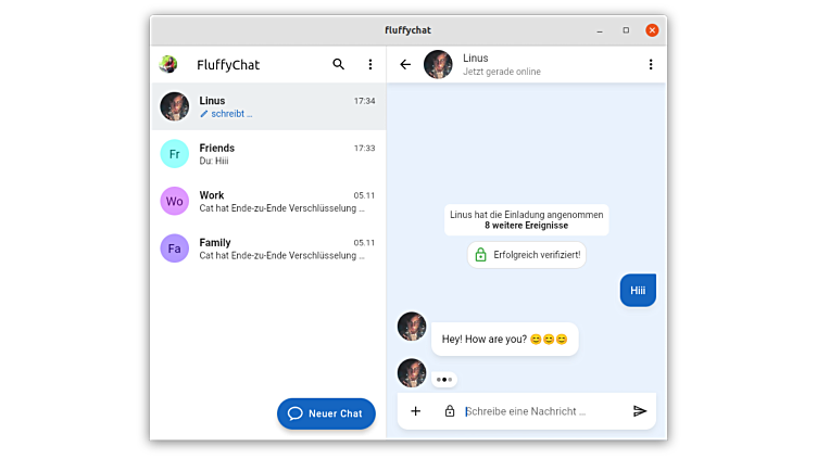 Screenshot of Fluffychat