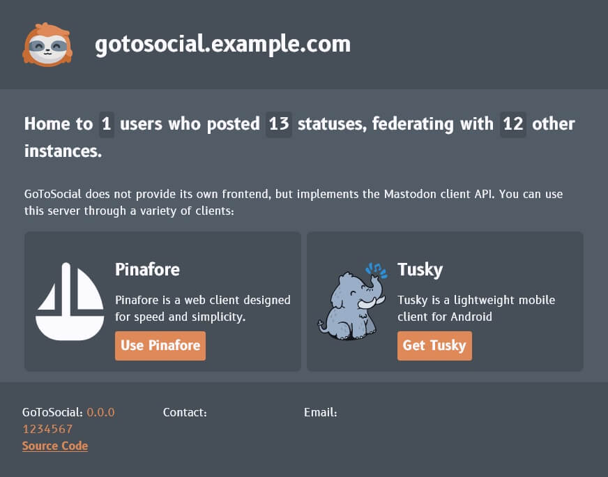 Screenshot of GoToSocial