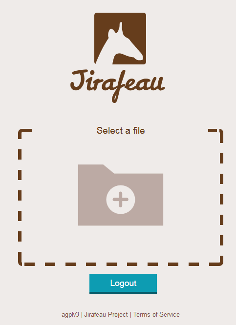 Screenshot of Jirafeau