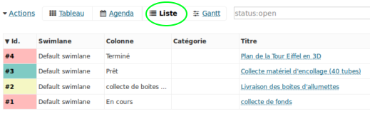Vue liste