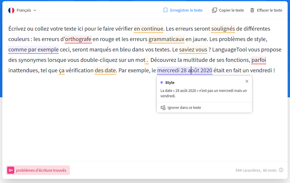 Screenshot di LanguageTool server