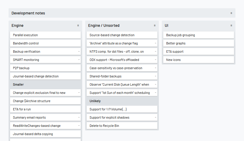 Screenshot of Nullboard