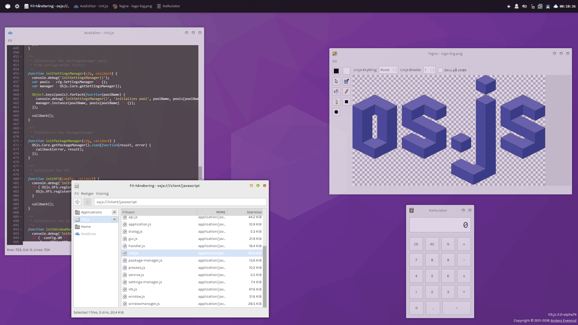 Captura de pantalla de OSjs