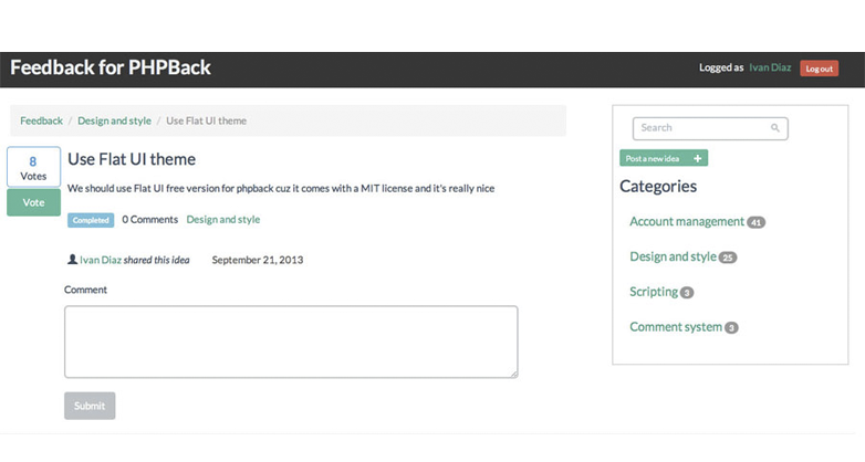 Screenshot of PHPBack
