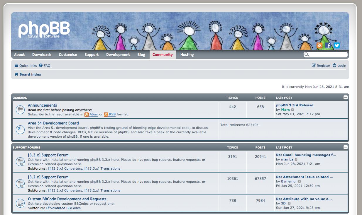 Screenshot of phpBB