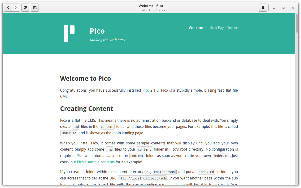 Screenshot of Pico