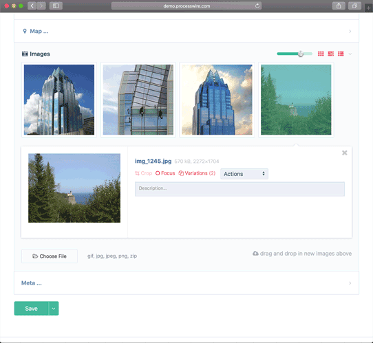 Screenshot of ProcessWire