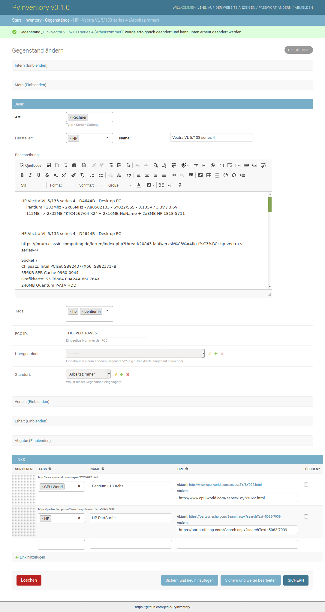 Capture d'écran de PyInventory