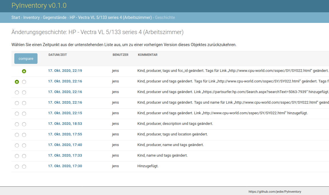 PyInventory(r)en pantaila-argazkia