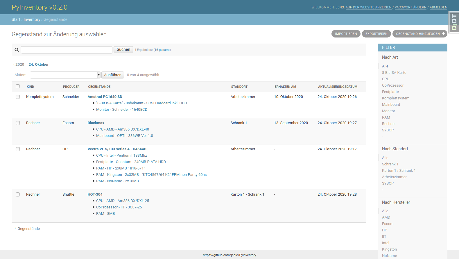 PyInventory(r)en pantaila-argazkia