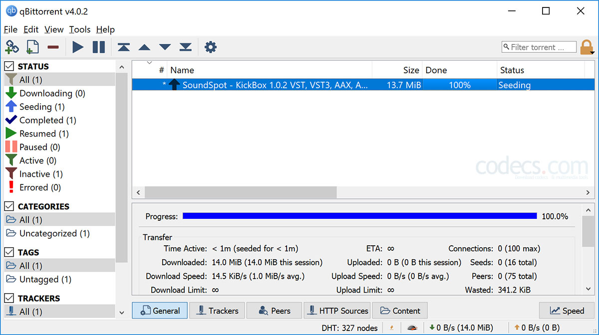 Screenshot of qBittorrent