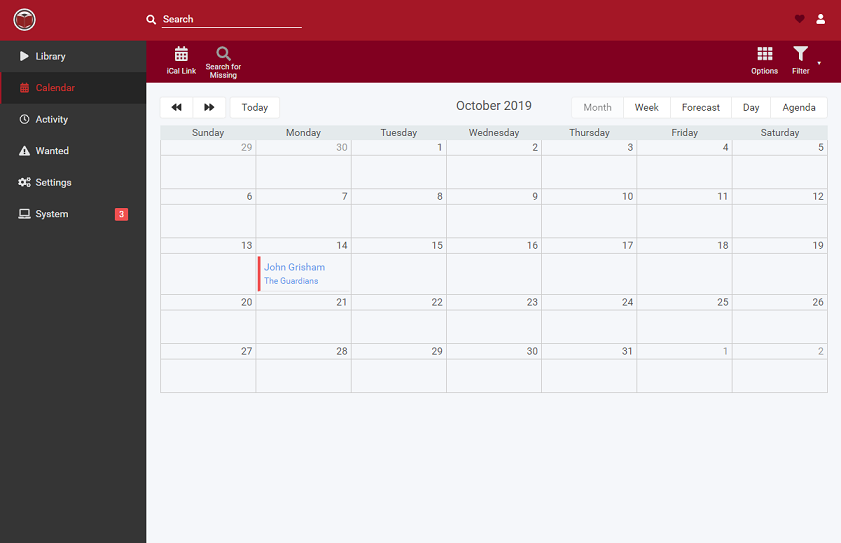 Screenshot of Readarr