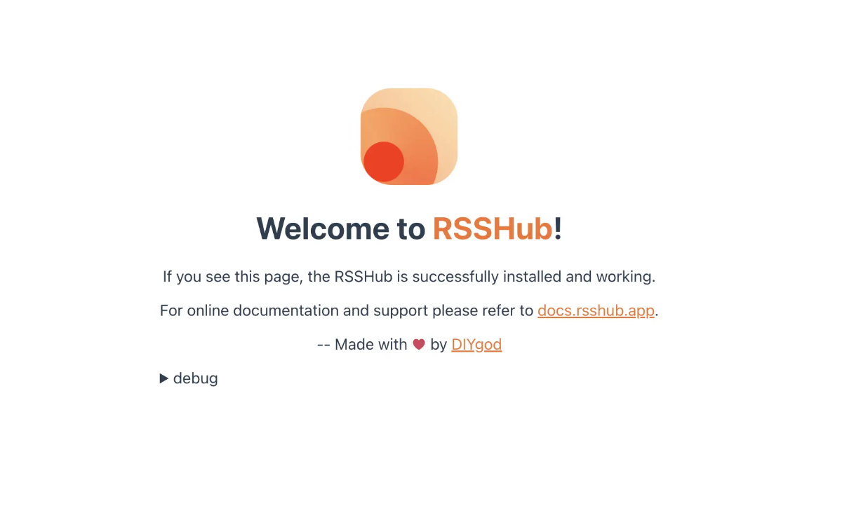 Screenshot of RSSHub