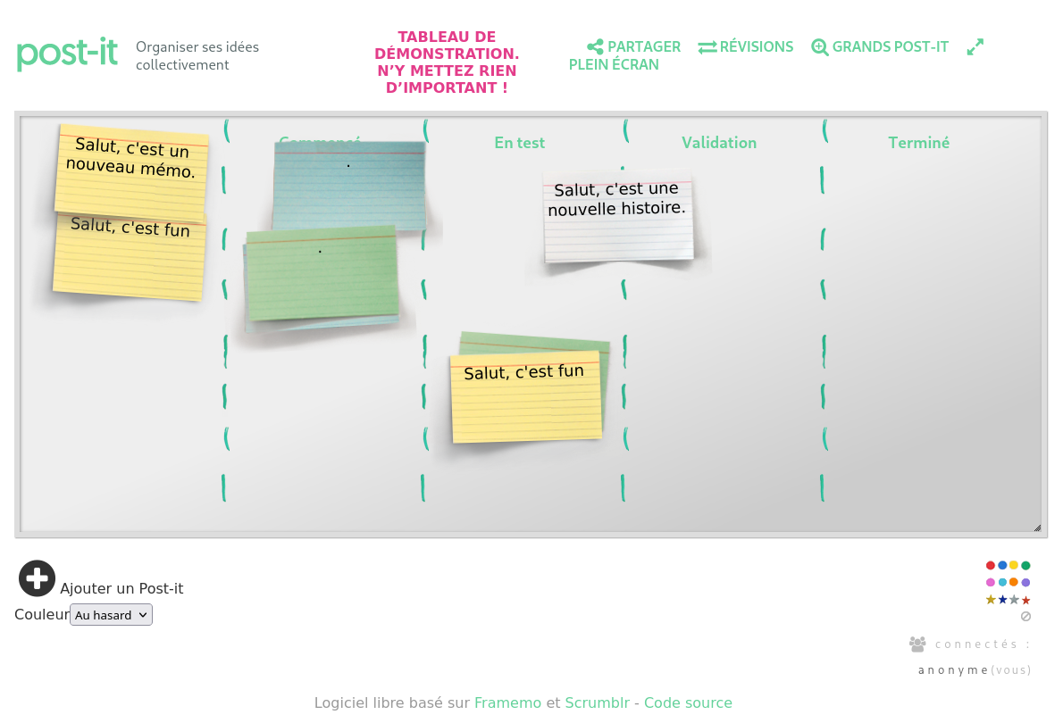 Screenshot of Scrumblr