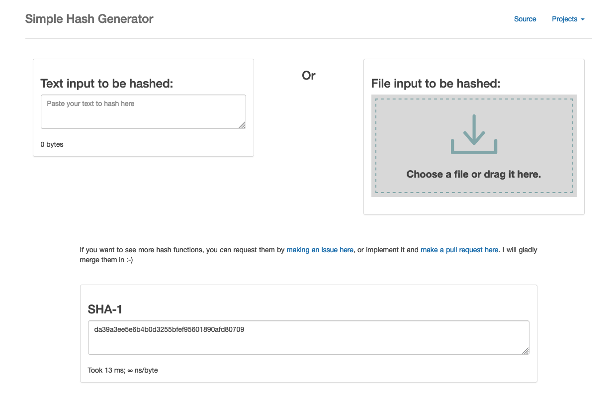 Capture d’écran de Simple-Hash-Generator