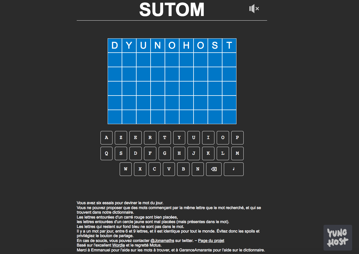 Screenshot of Sutom