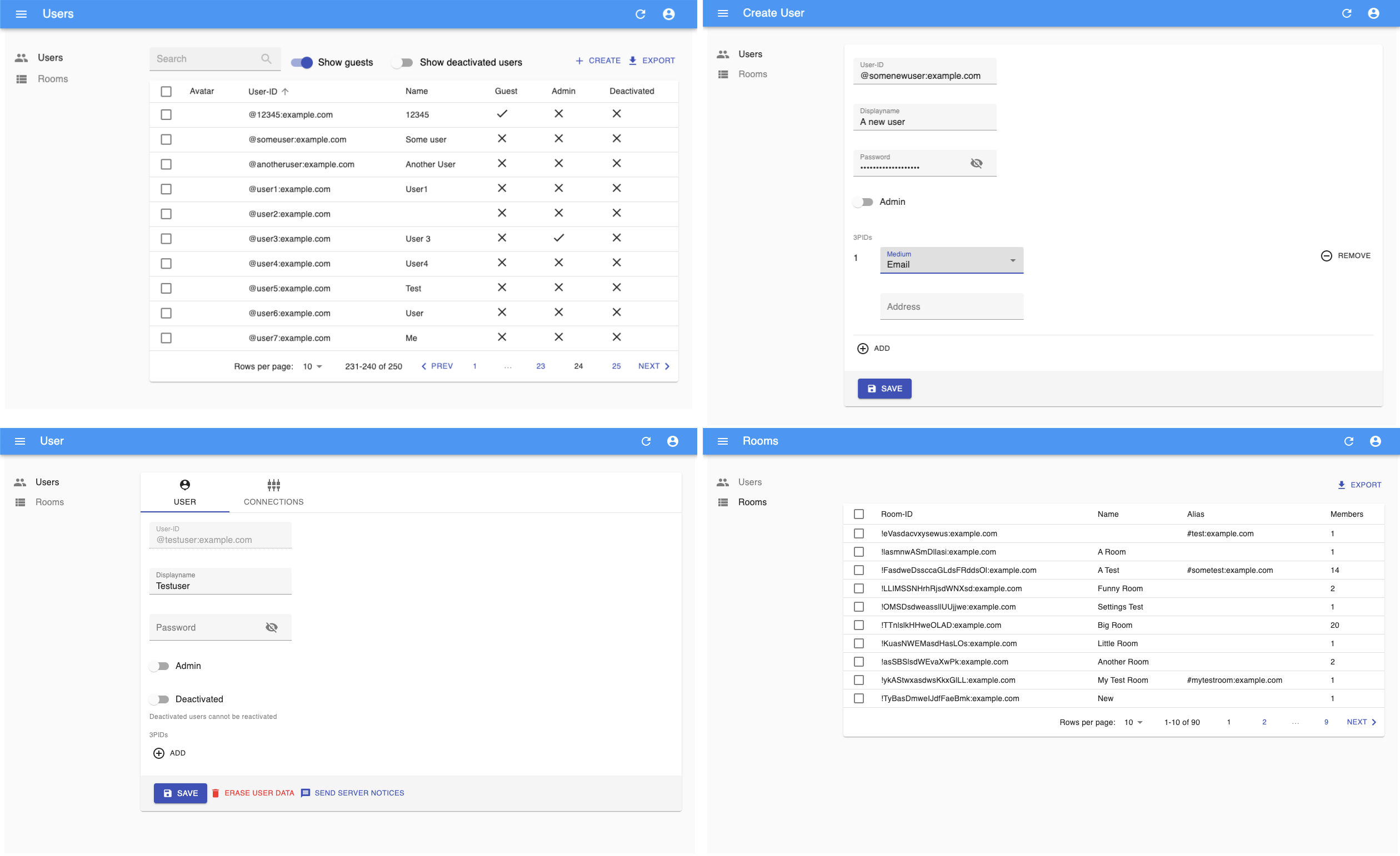 Capture d’écran de Synapse Admin