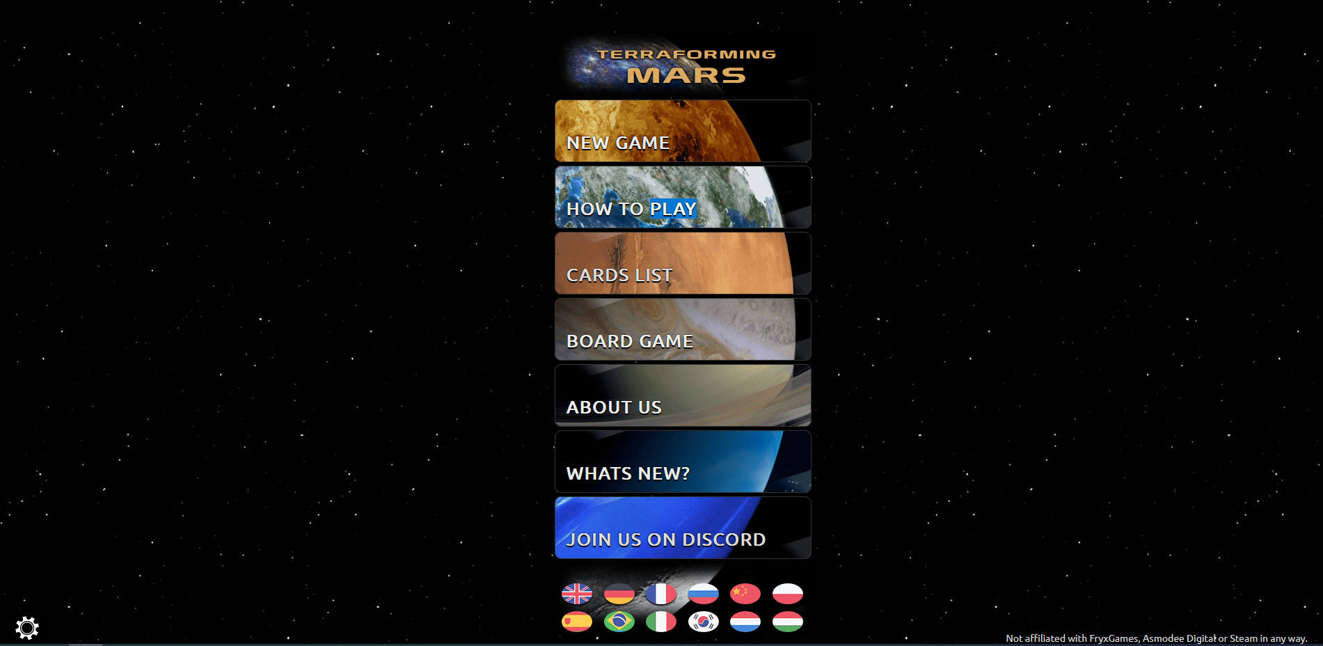 Screenshot of Terraforming Mars 