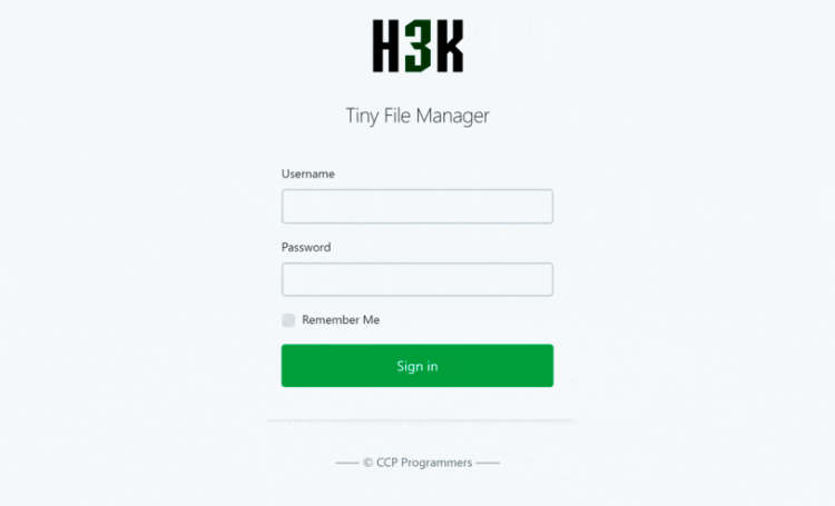 Tiny File Manager(r)en pantaila-argazkia