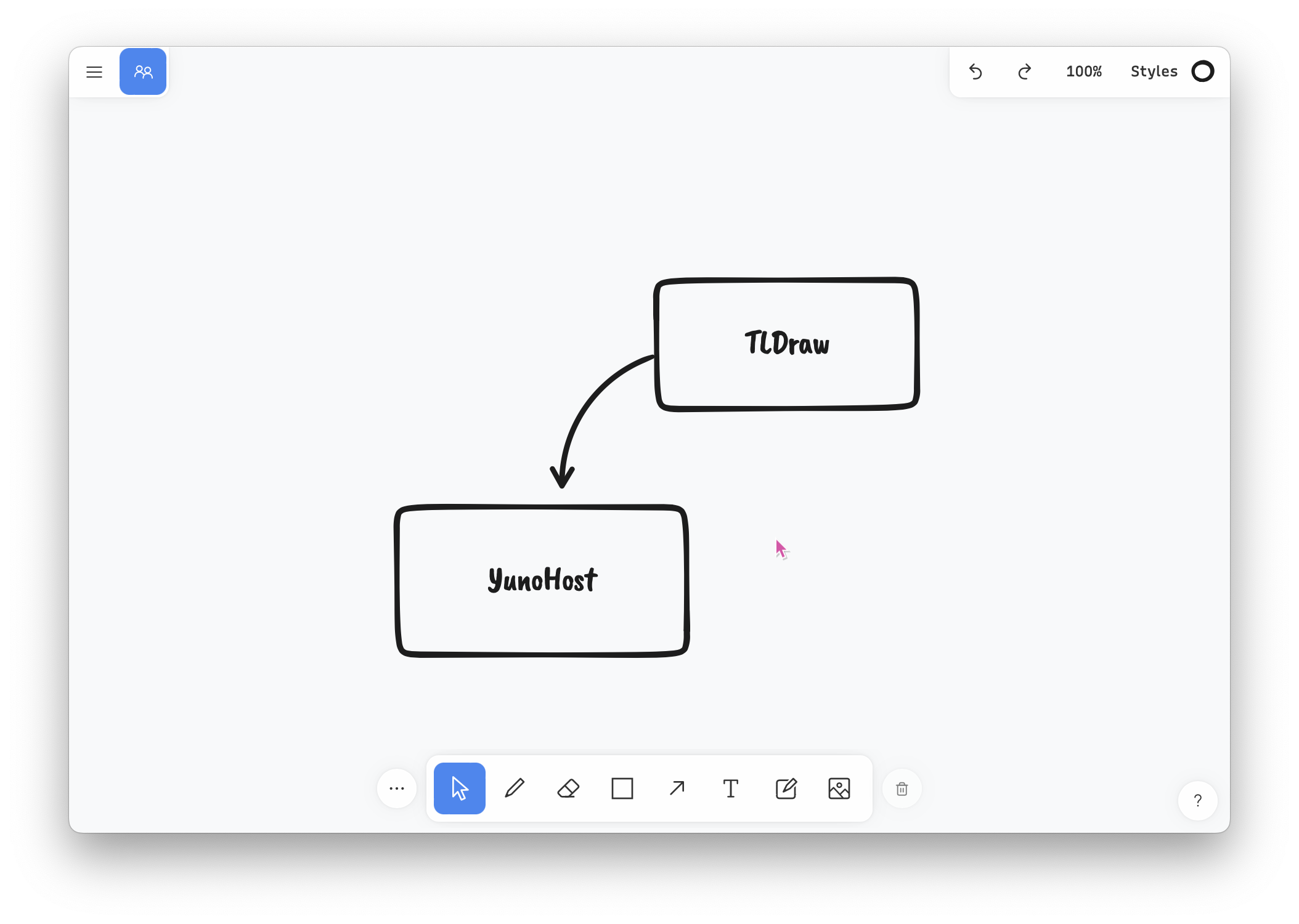 Capture d’écran de TLDraw