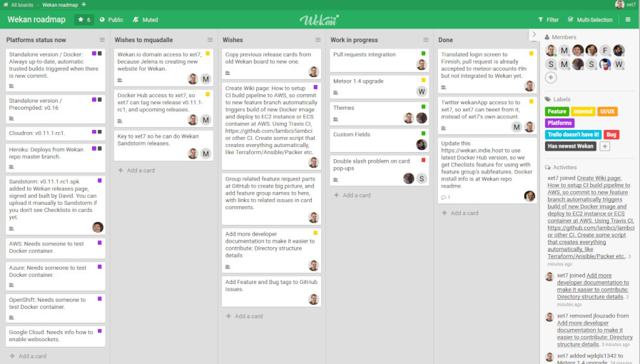 Screenshot of Wekan