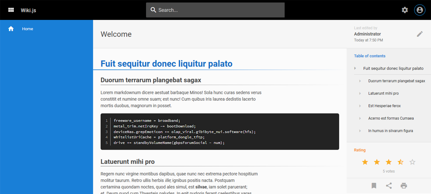 Screenshot of Wiki.js