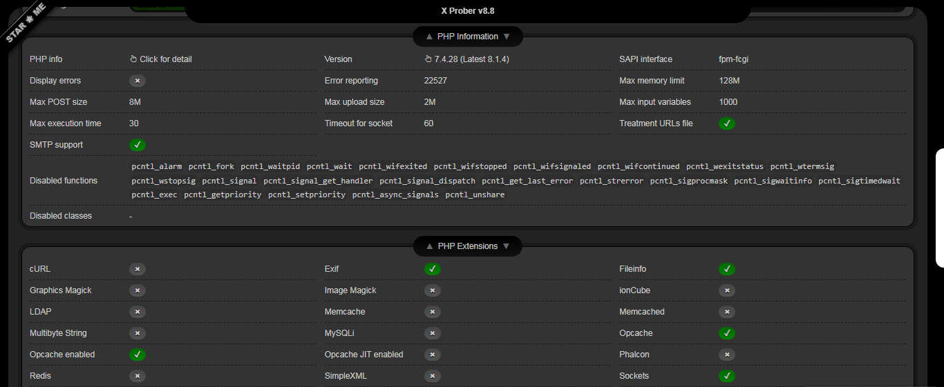 Screenshot of x-prober